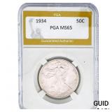 1934 Walking Liberty Half Dollar PGA MS65