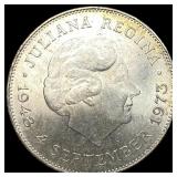 1973 Netherlands Silver 10 Gulden UNCIRCULATED