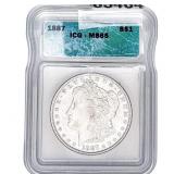 1887 Morgan Silver Dollar ICG MS65