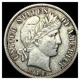 1914-S Silver Barber Dime LIGHTLY CIRCULATED