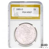 1885-O Morgan Silver Dollar PGA MS67