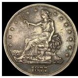 1877 Silver Trade Dollar NEARLY UNCIRCULATED