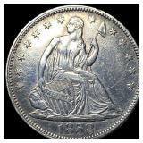 1858 Silver Half Dollar (Seated Liberty) CHOICE AU