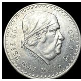 1947 Mexico Silver 1 Peso UNCIRCULATED