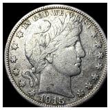 1915-D Silver Barber Half Dollar CLOSELY UNCIRCULA