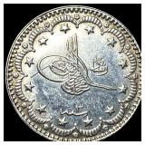 1911 Ottoman Silver 5 Kurush UNCIRCULATED
