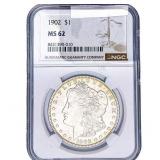1902 Morgan Silver Dollar NGC MS62