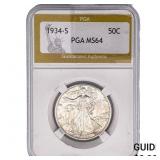 1934-S Walking Liberty Half Dollar PGS MS64