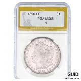 1890-CC Morgan Silver Dollar PGA MS65 PL