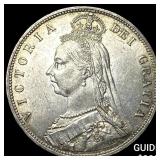 1887 Great Britain Queen Victoria Silver Half Crow
