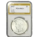 1927 Silver Peace Dollar PGA MS63+