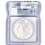 1879 Morgan Silver Dollar ICG MS64