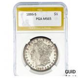 1886-S Morgan Silver Dollar PGA MS65