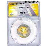 1960-D Washington Silver Quarter ANACS MS64