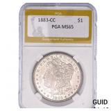 1883-CC Morgan Silver Dollar PGA MS65