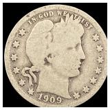 1909-O Silver Barber Quarter LIGHTLY  CIRCULATED
