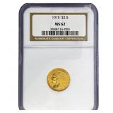 1915 $2.50 Gold Quarter Eagle NGC MS62