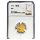 1925-D $2.50 Gold Quarter Eagle NGC MS62