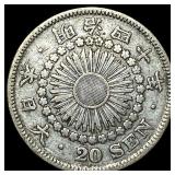 1907 Japan SIlver 20 Sen CLOSELY UNCIRCULATED