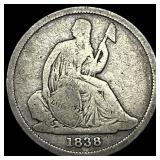 1838-O Seated Liberty Dime NICELY CIRCULATED