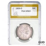 1909-O Barber Half Dollar PGA MS63