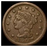 1850 Braided Hair Large Cent NEARLY UNCIRCULATED