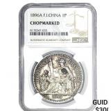 1896 French Indo-China Silver 1 Trade Piastre NGC
