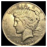 1934-S Silver Peace Dollar NEARLY UNCIRCULATED