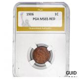 1906 Indian Head Cent PGA MS65 RED
