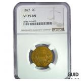 1872 Two Cent Piece NGC VF25 BN