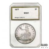 1877 Silver Trade Dollar PCI MS61