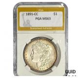 1891-CC Morgan Silver Dollar PGA MS63