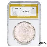 1881-S Morgan Silver Dollar PGA MS65