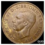 1951 Great Britain George VI Copper Penny GEM BU