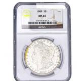 1889 Morgan Silver Dollar NGC MS65