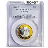 2000-W U.S. Library of Congress Bimetallic $10 PCG