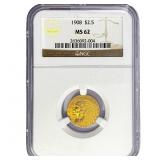 1908 $2.50 Gold Quarter Eagle NGC MS62