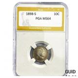1898-S Barber Dime PGA MS64