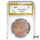 1886 Morgan Silver Dollar PGA MS67 Monster