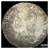 1774 Colonial France Silver Ecu NEARLY UNCIRCULATE