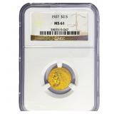 1927 $2.50 Gold Quarter Eagle NGC MS61