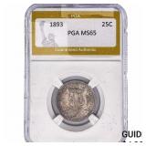 1893 Isabella Silver Quarter PGA MS65