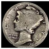 1916-D Silver Mercury Dime NICELY CIRCULATED