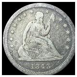 1843-O Silver Seated Liberty Quarter LIGHTLY CIRCU