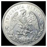 1908-Mo Silver Peso Mexico UNCIRCULATED