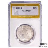 1860-S Seated Liberty Half Dollar PGA MS64
