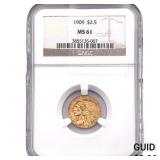 1909 $2.50 Gold Quarter Eagle NGC MS61