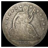1864-S Silver Half Dollar (Seated Liberty) NICELY