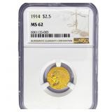 1914 $2.50 Gold Quarter Eagle NGC MS62