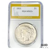1921 Silver Peace Dollar PGA MS63+